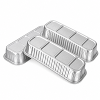 Barquettes alimentaires rectangulaires jetables en aluminium doré pour fromage, patates douces au four, barbecue, cuisson du durian et plats à emporter