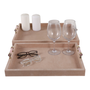 Vassoi Decorativi Moderni in Legno con Manici a Barra per Gioielli e Oggetti Preziosi, Ideali per Comodino o Tavolino da Caffè - Product Image 2