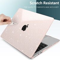 Coque rigide pour ordinateur portable en plastique PC scintillant pour Macbook Neo 2026 Air 13.6 Air 15 Pro 14 Pro 16 pouces M5 M4 M3 M2 M1
