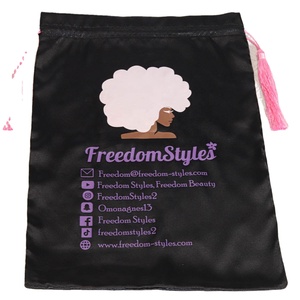 Sac de rangement en satin personnalisé avec logo pour chaussures, vêtements, accessoires capillaires, sac de shopping anti-poussière, pochette en satin à cordon de serrage - Product Image 2