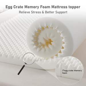 3-Inch kandang telur Gel pendingin busa memori pelapis kasur dengan Rebound lambat <span class=keywords><strong>Visco</strong></span> busa bantalan tempat tidur penutup bambu portabel untuk Hotel - Product Image 2