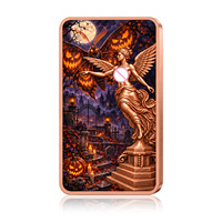 Vente en gros Halloween 1 Oz Barre de cuivre 999 avec motifs en relief ange ailé, citrouille, fantôme, corbeau, à collectionner