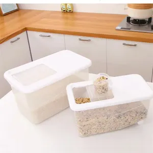 المطبخ صندوق لحفظ الطعام بلاستيكي المحمولة الأرز تخزين الحاويات للأرز تخزين