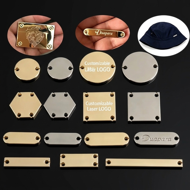 Wholesale Customize Garment Metal Brand Custom Metal Clothing Labels Decorative Bag Metal Tag logo
