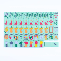 Tuiles de Mahjong Américaines Vert Menthe Southern Living, Ensemble de 160, Motifs Willow Swallow Lemon Golf, En Stock, Personnalisation OEM/ODM