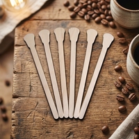 %100 Huş Ağacı Ahşap Çevre Dostu Stoklu Çok Amaçlı İçecek Karıştırıcıları İçecek Barı Uçak Çubuğu Lazer Gravür 125*16*1.6