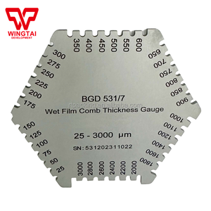 Bgd531/4 250um-700um स्टेनलेस स्टील गीली फिल्म कंघी मोटाई गेज रंग पेंट, वार्निश, स्याही मापने के लिए - Product Image 5