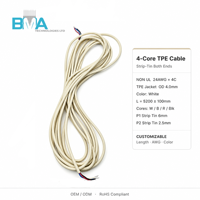 Câble à 4 conducteurs 24AWG, isolé TPE, blanc, de 6 mm à 2,5 mm, pour câblage interne d'appareils électroniques