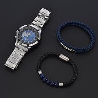 OYA Factor Best Design mexikanische benutzer definierte verstellbare wasserdichte mechanische Uhr Herren Perle gewebt Magnet armband Schmuck 3PC-Sets