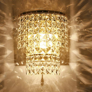 YW الحد الأدنى الحديثة الفولاذ المقاوم للصدأ مصباح الكريستال لغرفة المعيشة في تركيب السرير الأنيق - Product Image 2