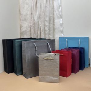 Sacs cadeaux en papier personnalisés avec poignée en ruban, sacs en papier de luxe roses pour le shopping avec votre propre logo - Product Image 2