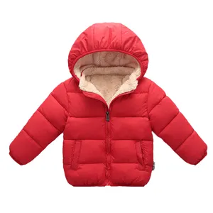 아기 옷 겨울 여아 남아 면 코트 남여 공용 양털 따뜻한 두꺼운 재킷 지퍼 업 아동 후드 코트