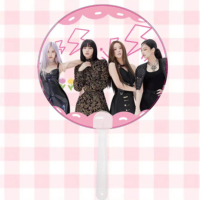 Usine de souvenirs promotionnels, vente en gros, éventails à main en plastique transparents personnalisés KPOP avec logo