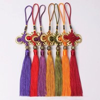 Vente d'usine : Pompons chinois faits main en polyester de 12 cm pour marque-pages, lanternes, décoration de voiture et de maison