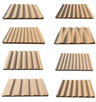 12mm 15mm Peint Mdf Wave Design Texture 3D Bois Vague Mdf Panneau Mural Cannelé Mdf Panneaux Muraux Mdf Sculptés pour la Décoration Intérieure