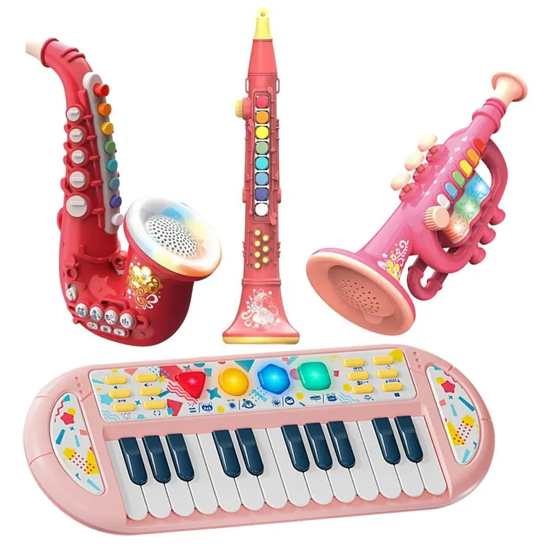 ミュージカル赤ちゃんのおもちゃライト付き楽器音楽サックストランペットクラリネット電子オルガン楽器おもちゃ