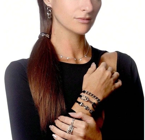 Nouveau à la mode de haute qualité en acier inoxydable chaîne cheveux cravates Y2k mignon doux Cool Style doux élastique cheveux cravates Bracelets - Product Image 4