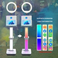 Soporte de Luz LED Portátil para Bodas y Eventos, Pantalla Táctil LCD de 15.6 Pulgadas, Cabina de Fotos DSLR con Anillo de Luz o Flash de Paraguas