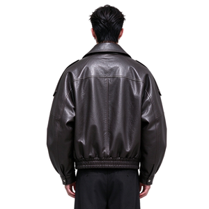 Chaqueta de Cuero Retro Personalizada para Hombre, Estilo Gótico, Hip Hop, Streetwear, con Cinturón, Chaqueta de Motociclista, Corte Holgado, TKAN1036 - Product Image 3