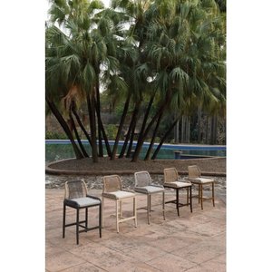 Counter Height <b>Bar</b> <b>Stools</b> <b>2</b> Pieces Paper Rope Steady Hotel Use Modern Cushion Aluminum Frame Outdoor Indoor - Product Image 5