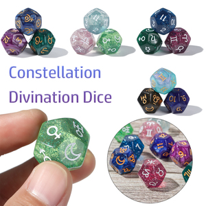 Dados de signos del zodiaco de astrología, juego de mesa de adivinación, dados poliédricos acrílicos de 8 lados, venta al por mayor - Product Image 3