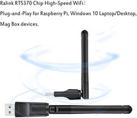 Adaptateur WiFi USB 150 Mbps avec puce RT7601 pour Raspberry Pi 2/3/4/Zero, ordinateur de bureau/ordinateur portable Windows/MAC/Linux, décodeur - Externe