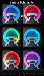 Bestseller G-Lamp Produkt Led Nachtlicht Lautsprecherkasten Schlafzimmer musikalisches drahtloses ladegerät Aufladungsalarm - Product Image 5