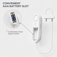 Capteur d'alarme de fuite d'eau avec sondes en acier inoxydable 304, 2 piles AAA incluses, son réglable de 65 à 120 dB pour usage domestique