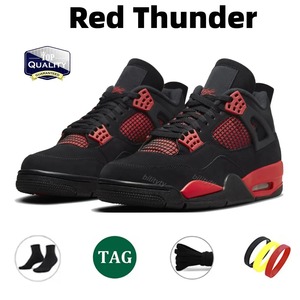 รองเท้าบาสเก็ตบอล Retro 4s หน้าผ้าตาข่าย พื้นรองเท้าด้านกลางและด้านนอกทำจากยาง คุณภาพสูง สำหรับทุกเพศ บรรจุกล่องอย่างดี รองเท้าลำลอง ขายส่ง สีแดงธันเดอร์แบบกำหนดเองได้ - Product Image 1
