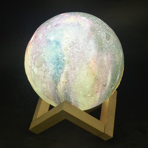 Alta calidad precio barato 15cm 16 colores recargable remoto táctil Tap Control 3D <span class=keywords><strong>LED</strong></span> Luna luz galaxia lámpara - Product Image 5