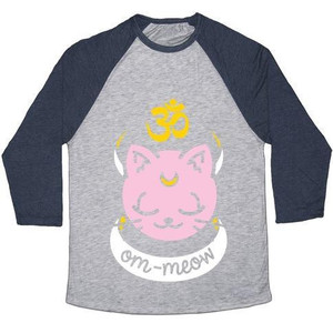 Om-Meow Unisex Tri-Blend <b>Baseball</b> <b>Tee</b> - Product Image 2