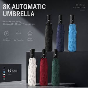 Hot Sale Wholesale Full Automatic Custom logo Rain 3 <b>Fold</b> Umbrella for the Rain - Product Image 2