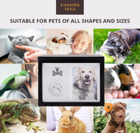 Urne funéraire pour grand chien avec cadre photo, capacité jusqu'à 43 kg, façade en verre, cadre 5x7, album photo 20 photos, kit empreinte de patte en argile, crochet pour étiquette