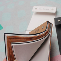 Libro de cartón de papel personalizado para tela de cuero Pu Swatch muestra textil perchas de papel
