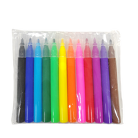 Lot de 12 mini-marqueurs lavables à pointe fine en plastique PP, non toxiques, avec logo personnalisé, pour le dessin des enfants - Vente en gros XY