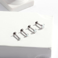 YW G23 Titane Piercing 16G Push Pin Corps Bijoux Opale Lèvre Anneaux Labret Haute Qualité Stud Implant Grade Titane
