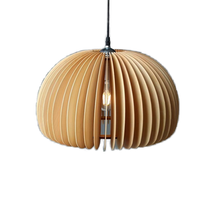 Lustre suspendu en fer et bois de style rétro ferme, réglable en hauteur, pour salle à manger, LED blanc chaud, Ra90, dimmable - Product Image 1