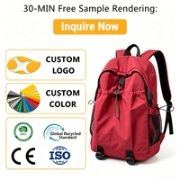 Sac à dos en nylon grande capacité personnalisé pour étudiants, sac à dos léger pour ordinateur portable, sac quotidien décontracté et simple