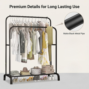Porte-manteau moderne en métal <span class=keywords><strong>avec</strong></span> étagère à chapeaux, simple, pour chambre à coucher, rangement domestique, support de vêtements d'intérieur - Product Image 3