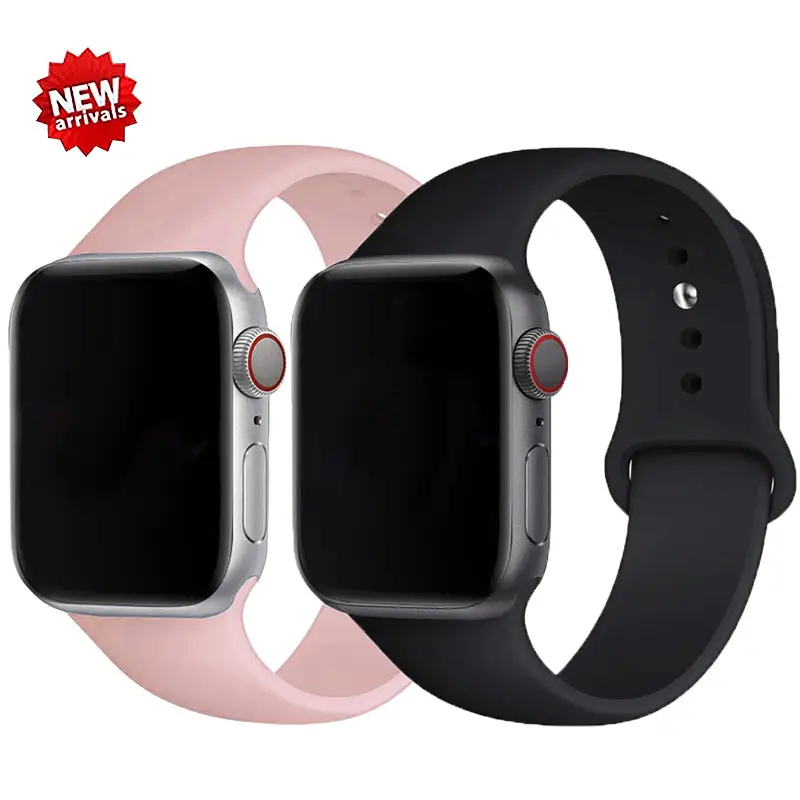 Bracelet sport pour Iwatch Series 7 6 5 SE 4 Bracelet en caoutchouc silicone pour Apple Watch Band 42mm 38mm 40mm 44mm 41mm 45mm