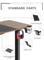 Bureau de jeu Rgb Led pour ordinateur, réglable à la hauteur, nouveau Design moderne, personnalisé