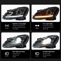 Ensemble de phares LED AURON pour Mercedes-Benz Classe C W204 (2011-2014) |   Feux de jour (DRL) style OE, nouvelle version 12V, lumière blanche 6000K