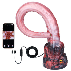 Dildo largo con forma de lengua de monstruo con cámara espía HD de 3MP a prueba de agua para exploración anal y vaginal en pareja, dildo anal de silicona suave. - Product Image 1