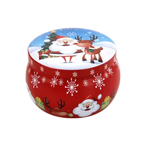 热卖圣诞糖果茶罐盒糖果礼品罐4.4盎司蜡烛储物罐香味蜡烛