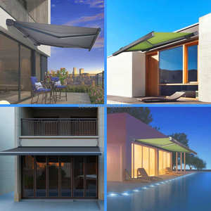 ظلال بكرة أتوماتيكية حديثة ذكية للأماكن الخارجية تعمل بمحرك قابلة للسير على السقف المعدني ، شرائح العريشة ، ستائر أفقية داخلية - Product Image 5