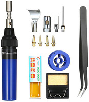 Kit de fer à souder au gaz butane sans fil avec plusieurs embouts, torche de soudage portable pour la réparation électronique