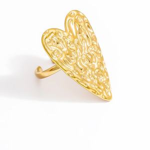 Fashion <b>Rings</b> Women's <b>Gold</b> Tone Heart Flower Cuff <b>Ring</b> <b>Set</b> Party Jewelry Irregular Design Yiwu Origin - Product Image 5