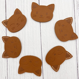 Creative Cartoon Cat PU Leather <b>Bookmark</b>, Cat Head Page Clip, Cute Book Reading Page Breaker, Book Label - Product Image 4