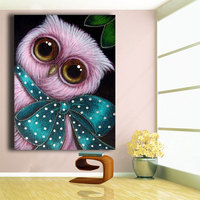 Peinture Diamant Ever Moment - Hibou aux Grands Yeux - Mosaïque Cartoon DIY - Kit Complet de Perles Carrées en Résine - Décoration Murale 3F2454