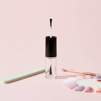 Flacon vide personnalisé à double tête pour gel à ongles, flacon en verre transparent à double extrémité avec pinceau pour l'art des ongles et l'emballage cosmétique
